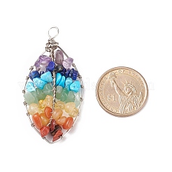 Большие подвески с чакрами и натуральными смешанными камнями PALLOY-JF01662-02