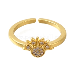 Кольца-манжеты из латуни с микропаве из кубического циркония для женщин RJEW-D079-01A-RS