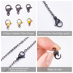 60 шт. 6 размера вакуумное покрытие PVD нержавеющая сталь 304 карабины-лобстеры STAS-PH0001-43