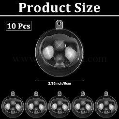 10 шт. прозрачных акриловых елочных шаров-подвесок&nbsp;DIY-CP0013-38A