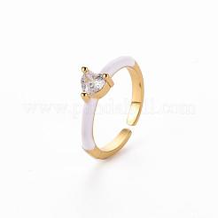 Anelli per polsini in ottone smaltato&nbsp;RJEW-T016-31G-NF