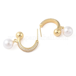 Pendientes colgantes con circonita cúbica transparente para mujer&nbsp;EJEW-G394-10G