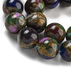 Синтетический золотой клинкер камень бисер пряди G-P549-A01-03