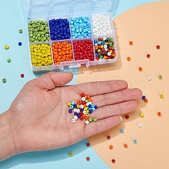 8 цветные стеклянные бусины&nbsp;SEED-YW0001-57