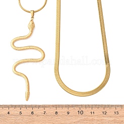 Двухслойные ожерелья в форме змеи из нержавеющей стали 304 для женщин&nbsp;NJEW-Z108-03G