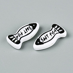 Печатные непрозрачные бусины из смолы&nbsp;RESI-N043-22C