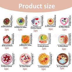 13 шт. 13 стиля смоляная мини имитация наслаждения съесть больше украшения&nbsp;DIY-FH0009-74