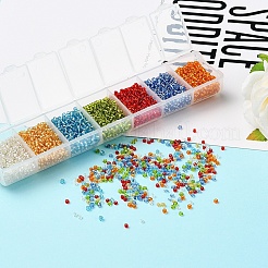 3500шт 7 цвета 12/0 стеклянные круглые бусины&nbsp;SEED-YW0001-23