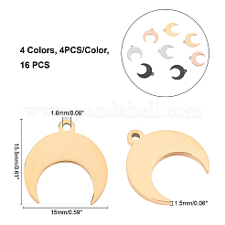 16шт 4 цвета подвески из нержавеющей стали&nbsp;STAS-UN0024-35