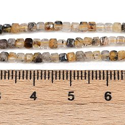 Нити бусин из натурального золота с рутилированным кварцем G-RM2025-C28-A