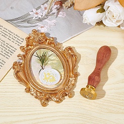 Латунные восковые печати с деревянной ручкой AJEW-WH0412-0068