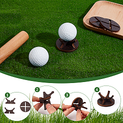 4 Stück Sperrholz-Golfständer zur Anzeige von Golfbällen&nbsp;ODIS-WH0079-086