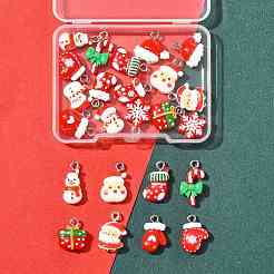 24шт 12 стиля рождественские подвески из непрозрачной смолы&nbsp;RESI-FS0002-41