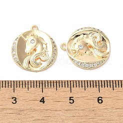 Латунные микропаве прозрачные подвески с фианитом&nbsp;KK-G481-05G