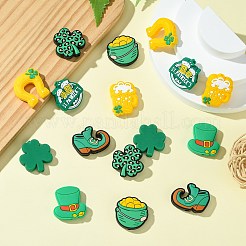 16шт 8 стиля набор силиконовых бусин на тему Дня Святого Патрика&nbsp;SIL-CJ0003-02