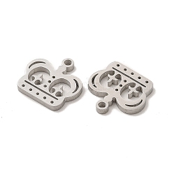 変色しない304ステンレススチールチャーム  クラウン  ステンレス鋼色  12.5x13x1.4mm  穴：1.4mm&nbsp;STAS-M089-46P
