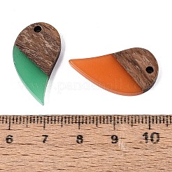 Pendentifs en résine opaque et bois de noyer&nbsp;RESI-N053-30