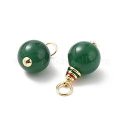 Натуральные зеленые ониксовые агаты (окрашенные и нагретые) круглые подвески KK-L237-019G