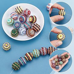 24шт 12 цвета смоляные бусины со стразами&nbsp;RB-AR0003-25