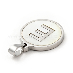 Acciaio inossidabile 304 con pendenti in conchiglia bianca&nbsp;STAS-G268-01E-P