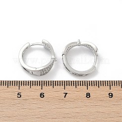 Серьги-кольца из латуни с прозрачным фианитом&nbsp;EJEW-Q016-01P