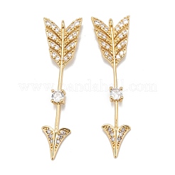 Латунные микропаве прозрачные подвески с фианитом&nbsp;ZIRC-P086-24G