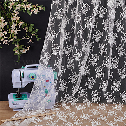 Хлопчатобумажная ткань с цветочной вышивкой&nbsp;AJEW-WH0314-729A