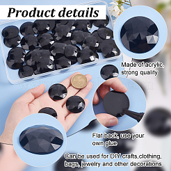 50 шт. акриловые кабошоны со стразами и плоской спинкой OACR-OC0001-15C
