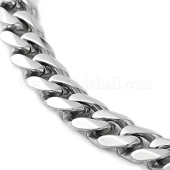 Не тускнеющий браслет из кубинской цепочки из нержавеющей стали 304 BJEW-C048-01P