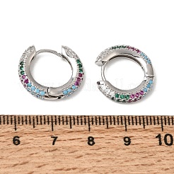 Micro ottone spianare zirconi Orecchini a cerchio&nbsp;KK-CBA8324-24P-03