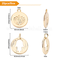 20шт 2 стильные латунные подвески&nbsp;KK-BC0001-91G