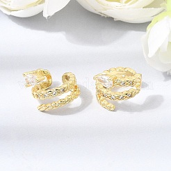 Orecchini da donna con polsino in ottone con micro pavé di zirconi cubici&nbsp;CU-CBAE7DF-15G