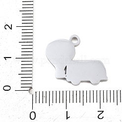 304ステンレスペンダント  バスのチャームが付いた熱気球  ハンドポリッシュ  ステンレス鋼色  15x16x1.4mm  穴：1.8mm&nbsp;SA-CBAE30B-03D-P