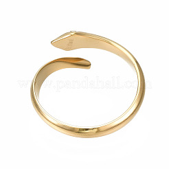 304ステンレススチール製スネークラップオープンカフリング、女性用  ゴールドカラー  usサイズ6 3/4(17.1mm)&nbsp;RJEW-T023-76G