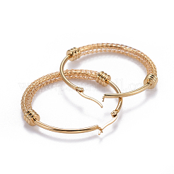 Большие серьги-кольца из нержавеющей стали 304&nbsp;EJEW-L232-032C-G