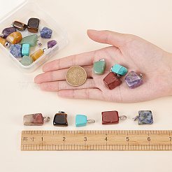 21 шт. подвески 7 цветов: красная радужная яшма G-SC0002-18P