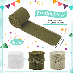 3 рулон хлопковых лент двух цветов с потертостями OCOR-WH0045-08B