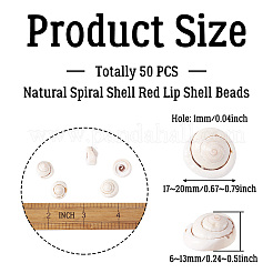 Натуральная спиральная раковина красные бусины из ракушек для губ BSHE-TA0002-02
