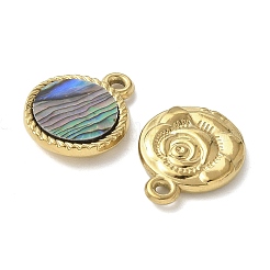 Подвески из натуральной ракушки пауа из нержавеющей стали 304 STAS-U037-12G-01