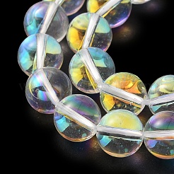 Прозрачные стеклянные бусины гальваническим пряди GLAA-T032-T8mm-C18