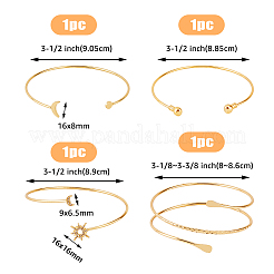 4шт. 4 стиля железный браслет с тремя петлями из проволоки BJEW-FI0001-19