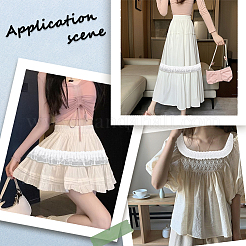 5 ярд полиэстеровой плиссированной цветочной кружевной отделки OCOR-GF0003-89A