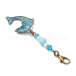 Подвеска с подвесками и стеклянными бусинами на морскую тематику HJEW-JM03158-08