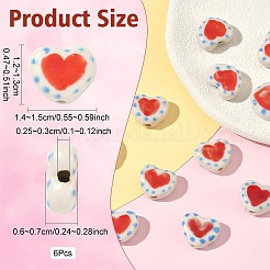 6шт фарфоровые бусины ручной работы&nbsp;PORC-YW0001-47