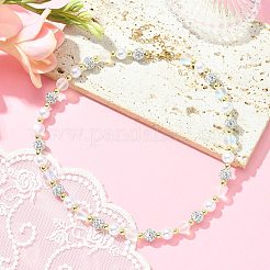 Bracciale con perline di pietra di luna sintetica&nbsp;NJEW-JN04405