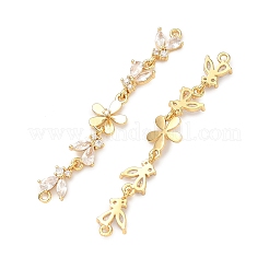 Латунные подвески из прозрачного кубического циркония&nbsp;KK-Z139-12G-03