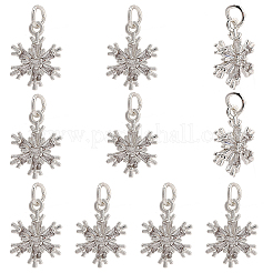 10 шт. латунные подвески в виде снежинок с микропаве из прозрачного кубического циркония&nbsp;KK-BBC0021-79