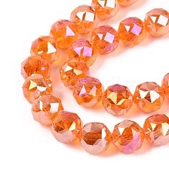 Chapelets de perles en verre transparent électrolytique&nbsp;EGLA-ZX001-01A-04