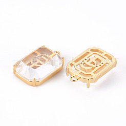 Латунные микропаве прозрачные подвески с фианитом KK-T062-98G-NF