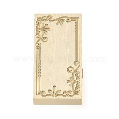 Recatangle цветочная рамка латунные головки штампов&nbsp;LS-AJEW-M037-02G